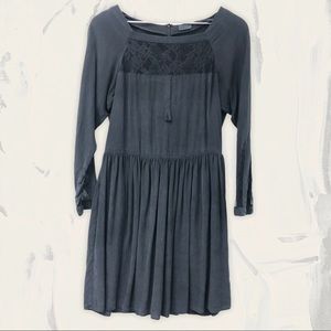 WREN‎ black lace panel babydoll dress